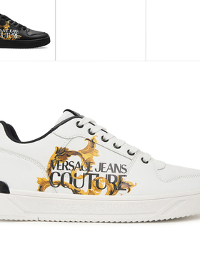 Versace/范思哲VJ 男士奢潮印花真皮低帮休闲鞋 79YA3SJ5 ZPB42