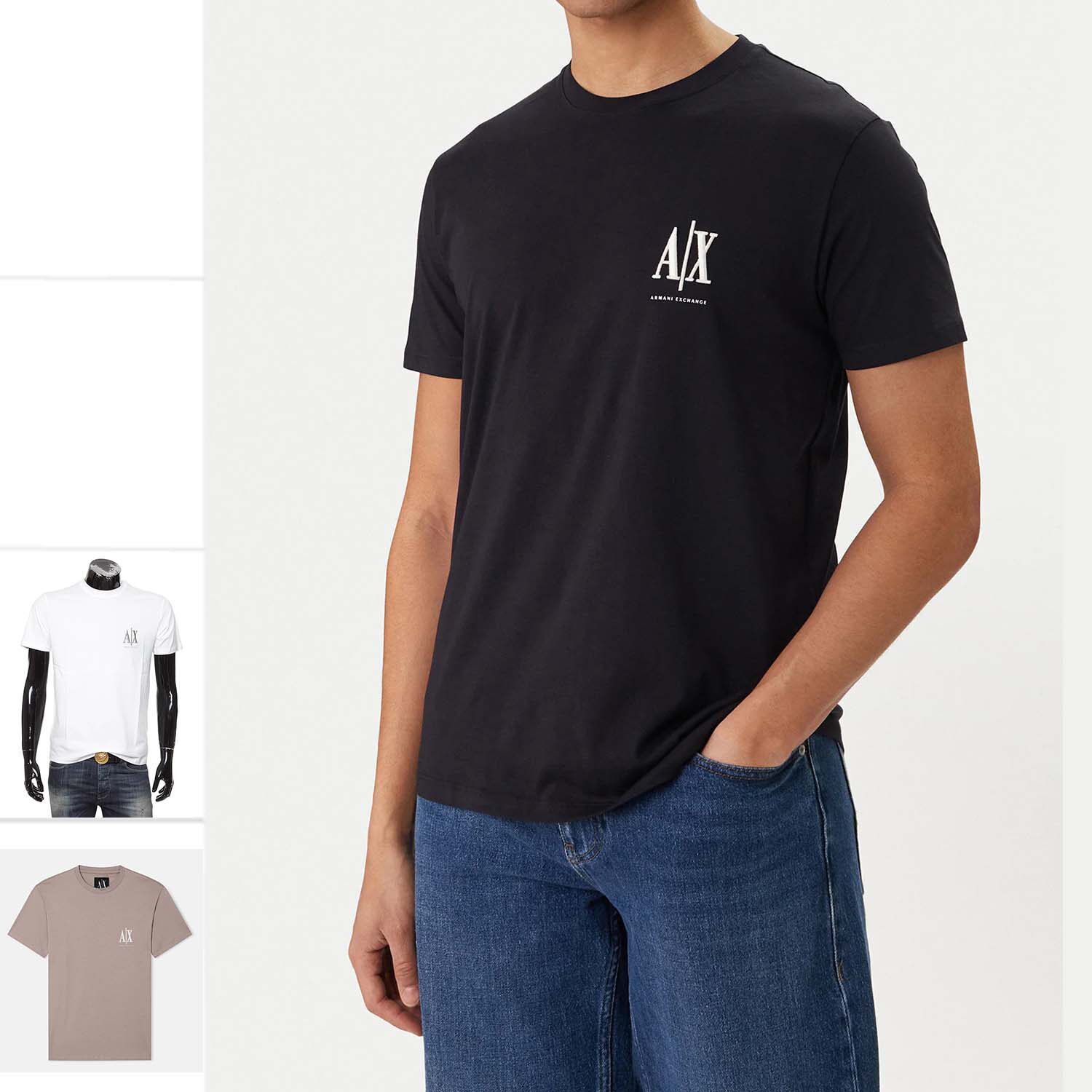 Armani/阿玛尼AX 男士时尚休闲圆领纯棉短袖T恤XM000365 AF12308 - 实物图