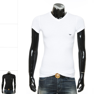 阿玛尼EA V领T恤110810 男士 弹力打底短袖 CC729 鹰标修身 Armani