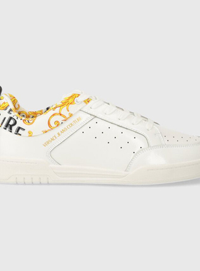 Versace/范思哲VJ男士潮牌奢华印花真皮低帮休闲鞋76YA3SD6 ZPA55