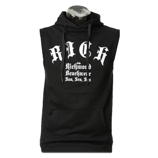 John Richmond Sport 约翰.里士满 男棉质连帽无袖T恤 UMP22064FE