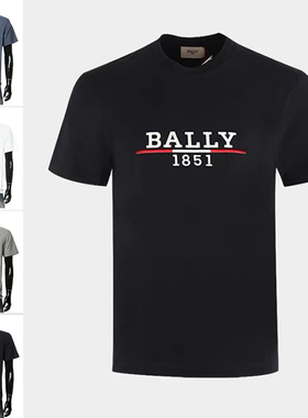 Bally/巴利男士时尚潮牌经典大牌LOGO纯棉短袖T恤 603086 05021