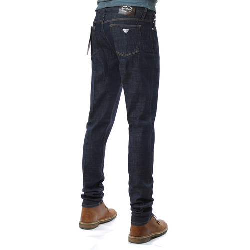 阿玛尼男士鹰标修身长裤牛仔裤