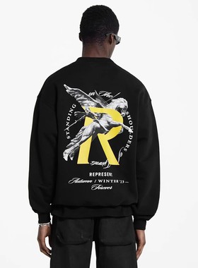 REPRESENT 正品 男士潮牌战马时尚纯棉休闲圆领卫衣 MS4005
