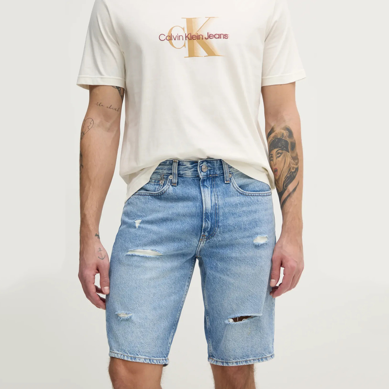 CalvinKlein男士短裤牛仔裤