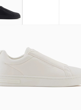 Armani/阿玛尼AX 男士真皮小白鞋低帮休闲鞋 XM001688 AF17351