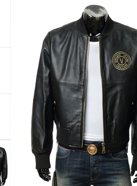 Versace/范思哲VJ 男士时尚羔羊皮夹克外套皮衣 75GAVP07 CPPS3