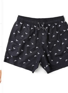 Armani/阿玛尼EA 男士满印鹰标沙滩裤休闲短裤 EM000583 AF12358