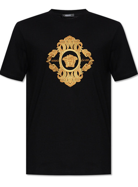 Versace/范思哲男士奢潮刺绣美杜莎休闲短袖T恤 1013944 1A15070