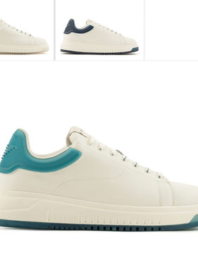 Armani/阿玛尼EA 男士时尚真皮休闲低帮鞋小白鞋 X4X264 XR128