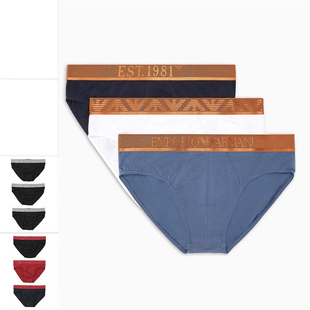 阿玛尼EA EM000258 男士 简约三角内裤 AF10780 鹰标3件装 Armani