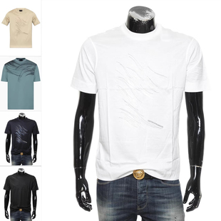 丝光棉时尚 男士 休闲短袖 T恤 AF13747 Armani EM001023 阿玛尼EA
