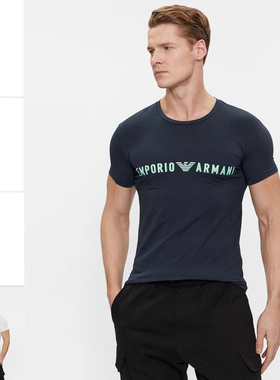 Armani/阿玛尼EA 男士鹰标修身弹力打底圆领短袖T恤 111035 4R516