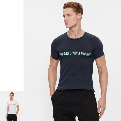 阿玛尼男士修身弹力圆领短袖T恤