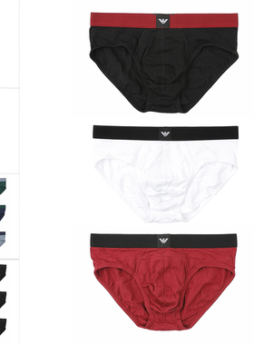 Armani/阿玛尼EA 男士鹰标3件装简约三角内裤 EM002154 AF14987