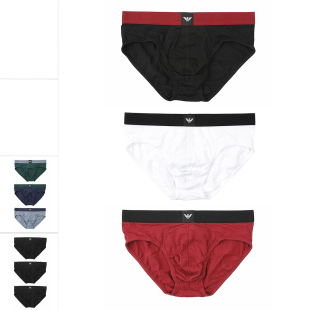 Armani/阿玛尼EA 男士鹰标3件装简约三角内裤 EM002154 AF14987