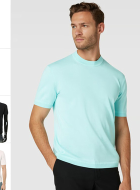 Armani/阿玛尼EA 男士鹰标时尚圆领休闲针织短袖T恤 6R1MXB 1MBXZ