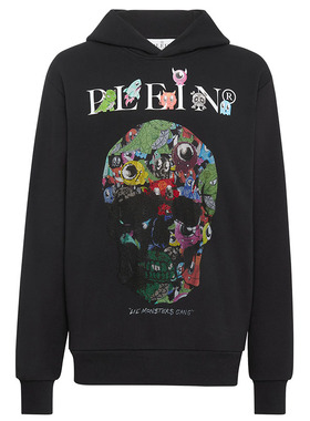 PHILIPP PLEIN PP男士潮牌烫钻小恶魔骷髅头卫衣 MJB2743 PJY002N