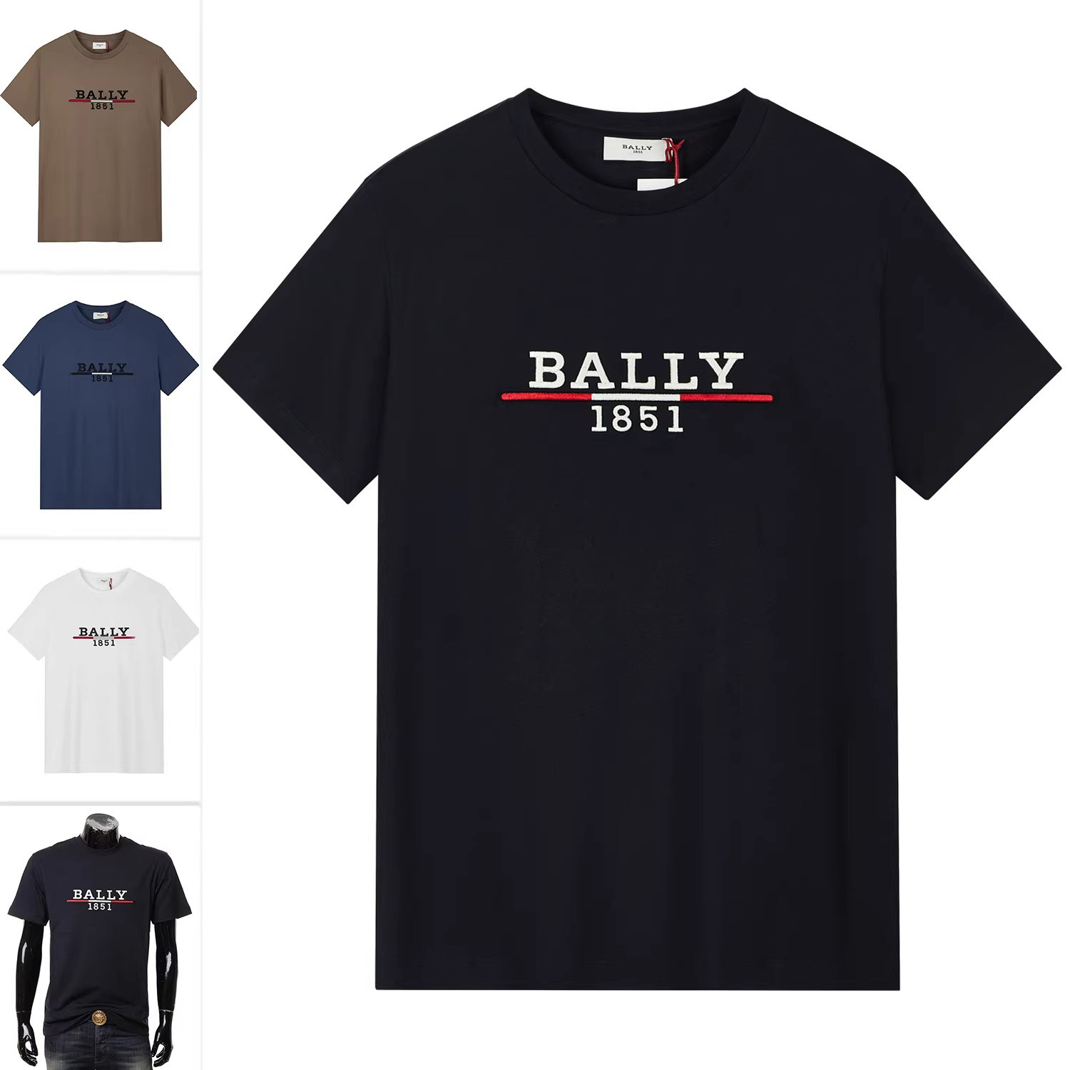 Bally/巴利男士时尚潮牌经典大牌LOGO纯棉短袖T恤 603086 05021