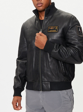Aeronautica Militare AM空军 男真皮夹克外套皮衣 242PN949PL249