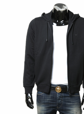 Armani/阿玛尼EA 男士鹰标时尚连帽开衫卫衣 EM000653 AF14976