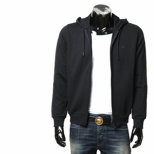 Armani/阿玛尼EA 男士鹰标时尚连帽开衫卫衣 EM000653 AF14976