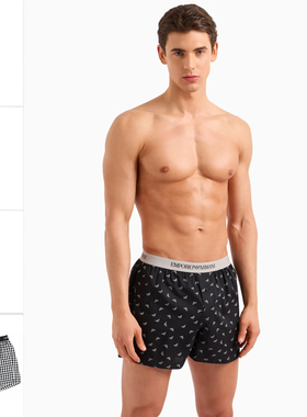 Armani/阿玛尼EA 男士时尚鹰标纯棉四角裤平角内裤 110991 4R576