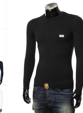 Armani/阿玛尼EA 男士鹰标修身弹力打底衫长袖T恤 111023 3F512