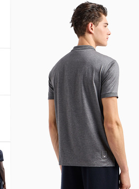 Armani/阿玛尼EA 男士鹰标丝光棉短袖POLO衫 EM000312 AF10761