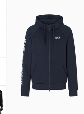 Armani/阿玛尼EA7 男士鹰标连帽加绒保暖卫衣 7M001047 AF10377