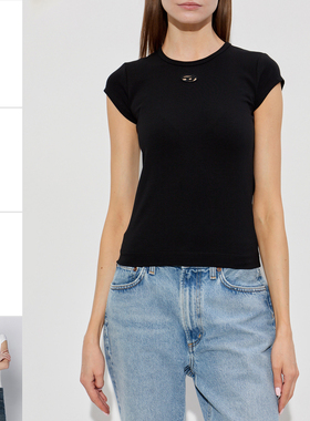 Diesel迪赛 女士网红潮牌性感修身短袖T恤 A19912 0AFAA