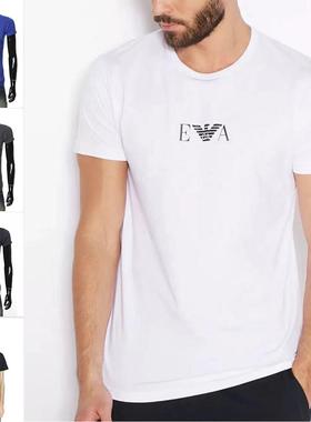 Armani/阿玛尼EA 经典鹰标修身男士短袖圆领T恤 111267 CC715