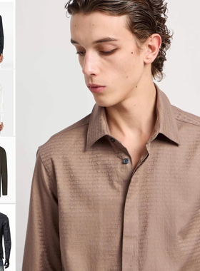 Armani/阿玛尼EA 男士老花鹰标时尚长袖衬衫 EM003755 AF18123