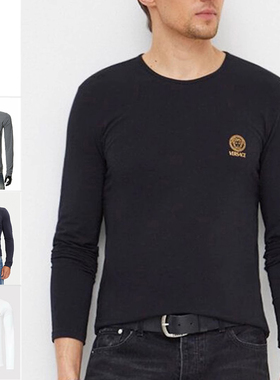 Versace/范思哲男士奢华美杜莎修身打底长袖T恤AUU01007 1A10011