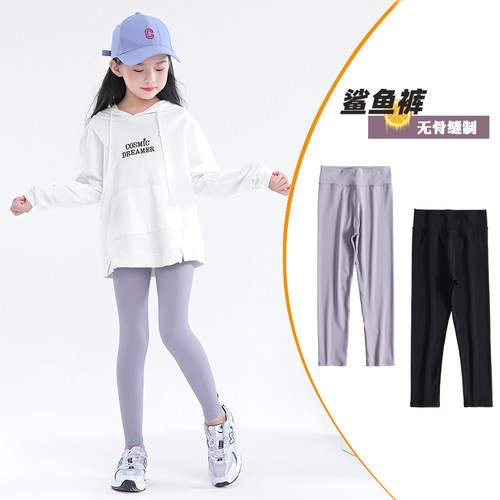 瑜伽面料鲨鱼裤无骨大弹力无束缚
