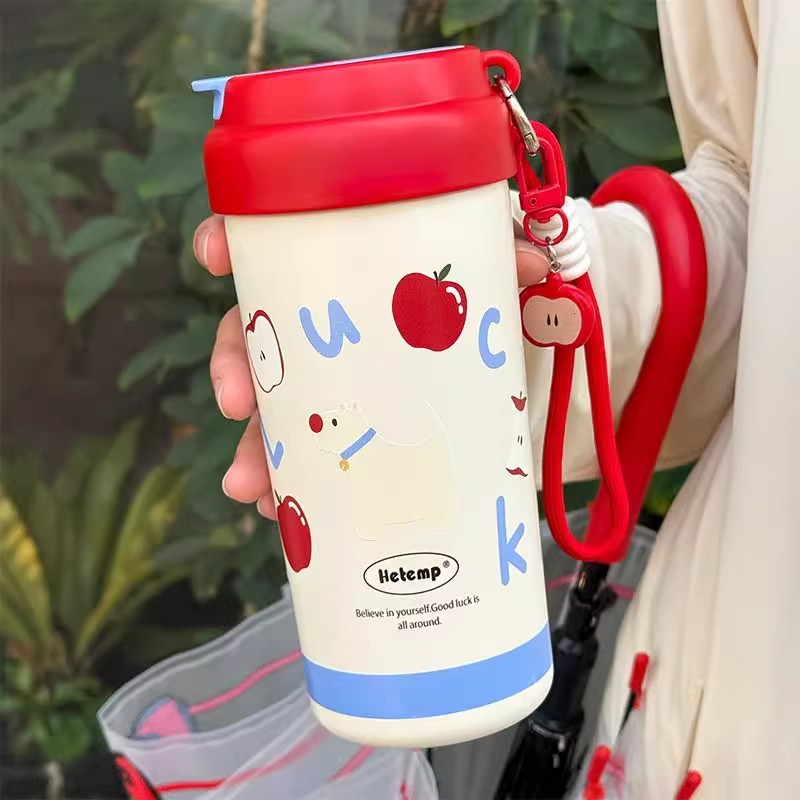 恒度苹果小狗保温杯316不锈钢杯