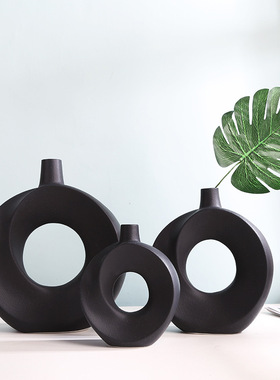 陶瓷花瓶摆件ins北欧风格摆件客厅插花轻奢创意陶瓷花瓶跨境热销
