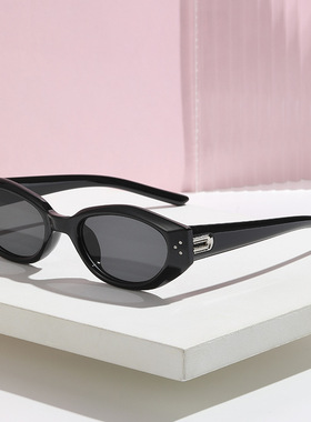 G墨镜M太阳镜男女jennie同款猫眼小框高级感夏季防晒太阳眼镜