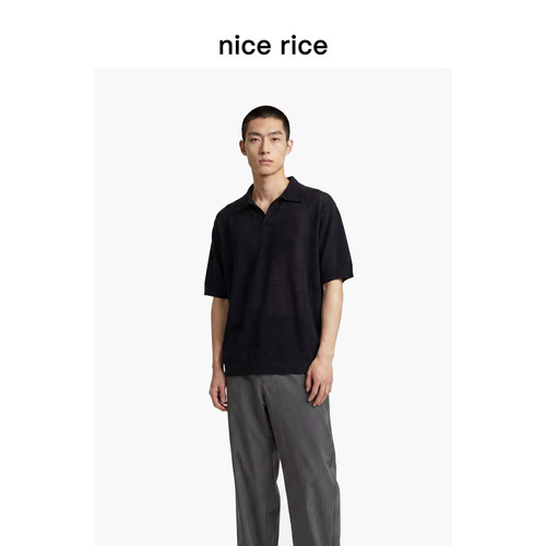 nicerice好饭直身polo领针织衫