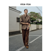 rice好饭 25冬季 新品 nice 380G全棉纯色直筒抽绳针织卫裤 NHD12035