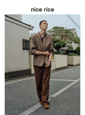 nice rice好饭 25冬季新品380G全棉纯色直筒抽绳针织卫裤NHD12035