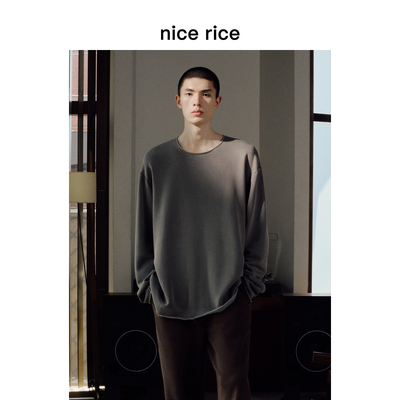 nicerice好饭宽松毛边圆领卫衣