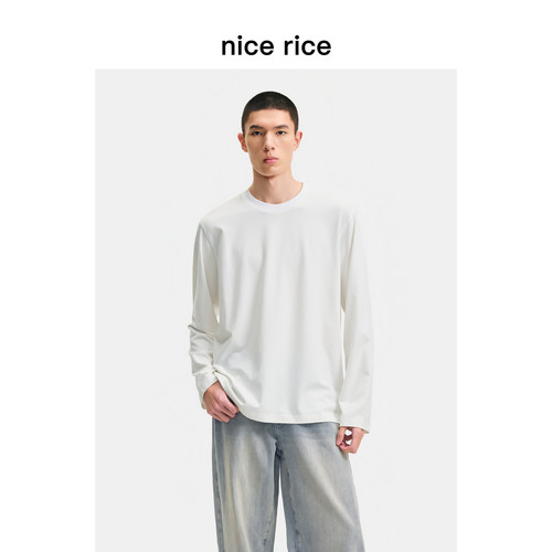 nicerice好饭直身圆领长袖T恤
