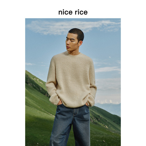 nicerice好饭羊毛混纺圆领毛衣