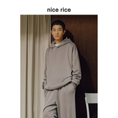nice 285G起绒宽松连帽水洗卫衣男NHD04084 新品 rice好饭 25冬季
