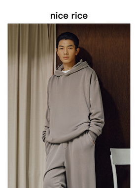 nice rice好饭 25冬季新品285G起绒宽松连帽水洗卫衣男NHD04084
