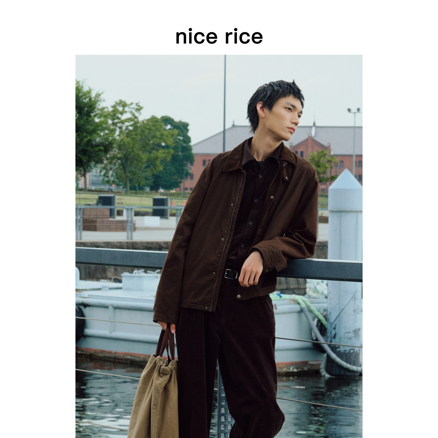 nice rice好饭 26秋季新品宽松灯芯绒翻领复古工装夹克男NIQ06044
