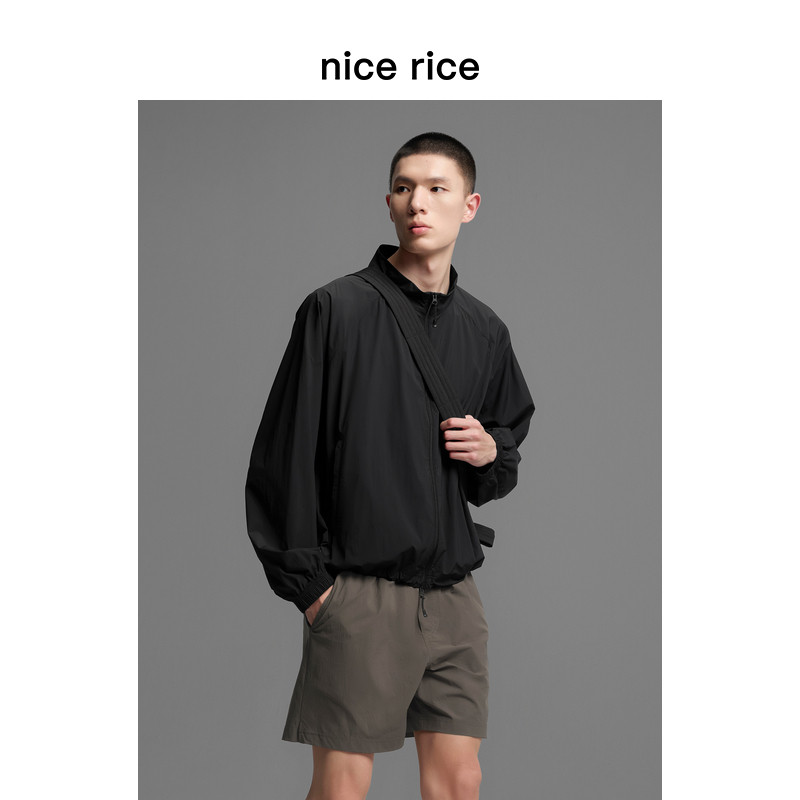 nice rice好饭 s.系列宽松防晒插肩袖小立领短款男士夹克NIC06132