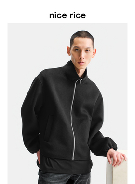 nice rice好饭 25冬季新品宽松立领双面呢短款夹克外套男NHD06096