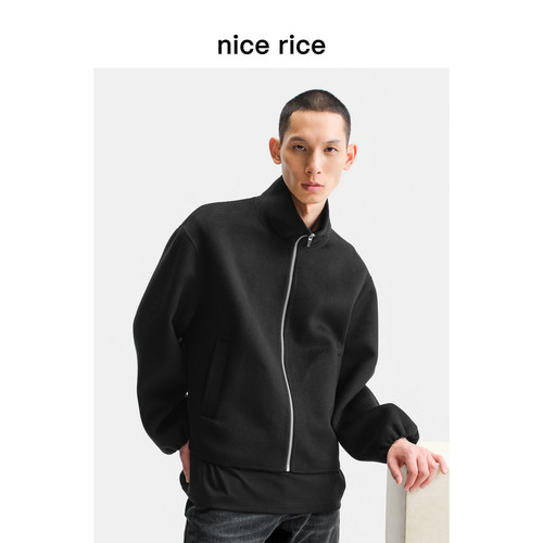 nicerice好饭宽松立领双面呢夹克